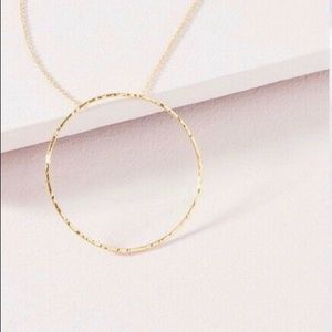 Essential Hammered Hoop Pendant - Gold